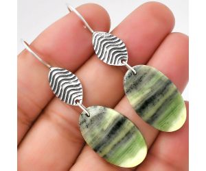 Natural Serpentine Earrings SDE71015 E-1203, 15x25 mm