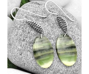 Natural Serpentine Earrings SDE71015 E-1203, 15x25 mm