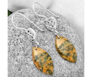 Natural Moroccan Yellow Jacket Jasper Earrings SDE71032 E-1213, 12x24 mm