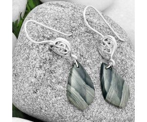 Celtic - Natural Picasso Jasper Earrings SDE71082 E-1213, 12x22 mm