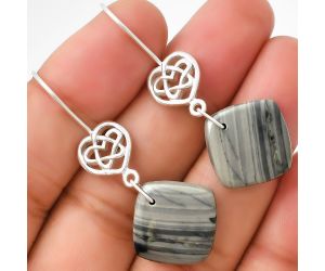 Celtic - Natural Picasso Jasper Earrings SDE71085 E-1213, 16x16 mm