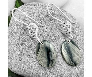 Celtic - Natural Picasso Jasper Earrings SDE71095 E-1213, 14x20 mm