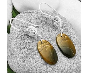 Celtic - Natural Polygram Jasper Earrings SDE71106 E-1213, 12x22 mm