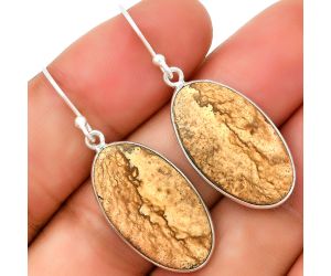 Natural Picture Jasper Earrings SDE71633 E-1001, 14x24 mm