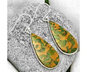 Natural Bamboo Jasper Earrings SDE71758 E-1001, 16x31 mm