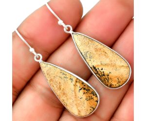 Natural Picture Jasper Earrings SDE74827 E-1001, 13x28 mm