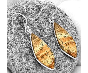 Natural Picture Jasper Earrings SDE74833 E-1001, 13x29 mm