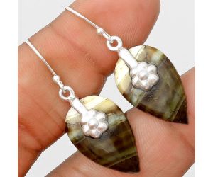 Natural Serpentine Earrings SDE75271 E-1137, 14x23 mm