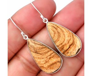 Picture Jasper Earrings SDE75825 E-1001, 13x25 mm