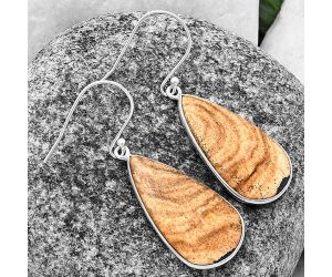 Picture Jasper Earrings SDE75825 E-1001, 13x25 mm