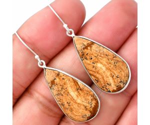 Picture Jasper Earrings SDE75832 E-1001, 14x26 mm