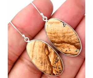 Picture Jasper Earrings SDE75836 E-1001, 15x27 mm