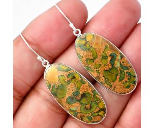 Fruit Jasper Earrings SDE76109 E-1001, 14x29 mm