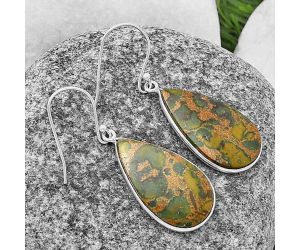 Fruit Jasper Earrings SDE76110 E-1001, 13x24 mm