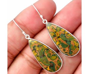 Fruit Jasper Earrings SDE76111 E-1001, 12x27 mm