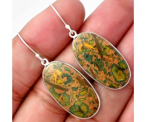 Fruit Jasper Earrings SDE76117 E-1001, 14x26 mm