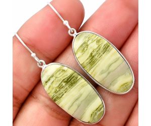 Natural Serpentine Earrings SDE76855 E-1001, 14x27 mm