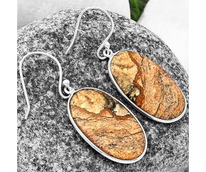 Picture Jasper Earrings SDE76870 E-1001, 15x25 mm