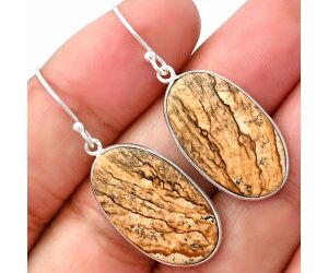 Picture Jasper Earrings SDE76885 E-1001, 14x24 mm