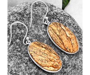 Picture Jasper Earrings SDE76885 E-1001, 14x24 mm