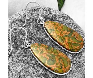 Bamboo Jasper Earrings SDE76897 E-1001, 14x29 mm