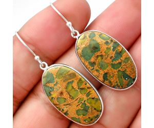 Bamboo Jasper Earrings SDE76899 E-1001, 15x25 mm