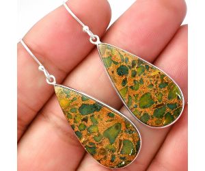 Bamboo Jasper Earrings SDE76909 E-1001, 15x31 mm