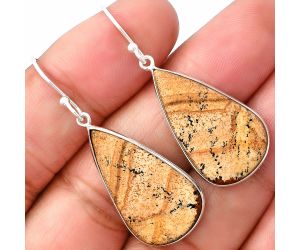 Picture Jasper Earrings SDE77076 E-1001, 15x26 mm