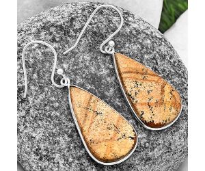 Picture Jasper Earrings SDE77076 E-1001, 15x26 mm