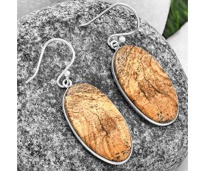 Picture Jasper Earrings SDE77080 E-1001, 15x26 mm