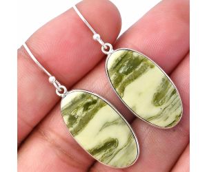 Natural Serpentine Earrings SDE78329 E-1001, 13x24 mm