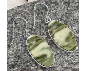 Natural Serpentine Earrings SDE78329 E-1001, 13x24 mm