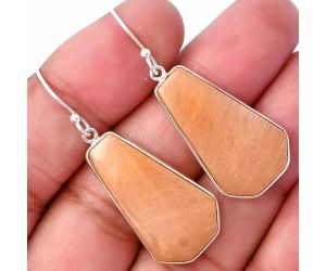 Orange Aventurine Earrings SDE78511 E-1001, 16x27 mm