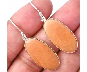 Orange Aventurine Earrings SDE78545 E-1001, 12x25 mm