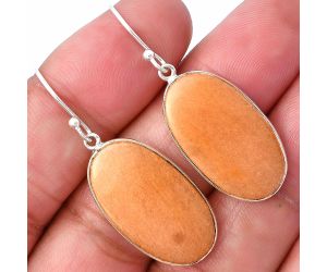 Orange Aventurine Earrings SDE78547 E-1001, 14x25 mm