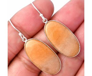 Orange Aventurine Earrings SDE78560 E-1001, 13x26 mm