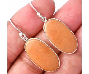 Orange Aventurine Earrings SDE78571 E-1001, 13x23 mm