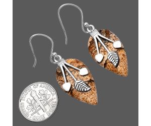 Picture Jasper Earrings SDE79275 E-1233, 14x25 mm