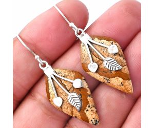 Picture Jasper Earrings SDE79277 E-1233, 16x27 mm