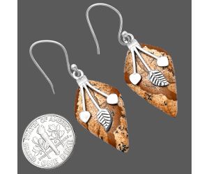 Picture Jasper Earrings SDE79277 E-1233, 16x27 mm