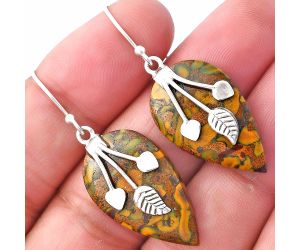 Fruit Jasper Earrings SDE79279 E-1233, 15x26 mm