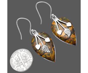 Fruit Jasper Earrings SDE79279 E-1233, 15x26 mm