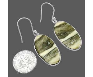 Natural Serpentine Earrings SDE79301 E-1001, 14x26 mm