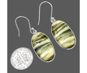 Natural Serpentine Earrings SDE79304 E-1001, 14x24 mm