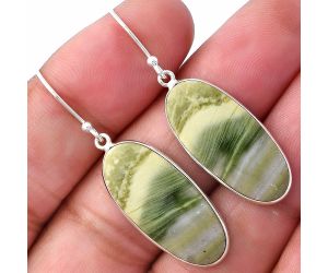 Natural Serpentine Earrings SDE79307 E-1001, 12x25 mm