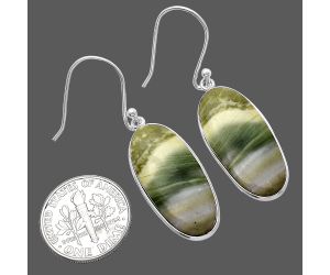 Natural Serpentine Earrings SDE79307 E-1001, 12x25 mm