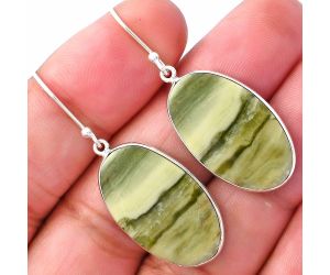 Natural Serpentine Earrings SDE79308 E-1001, 15x25 mm