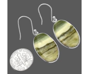 Natural Serpentine Earrings SDE79308 E-1001, 15x25 mm