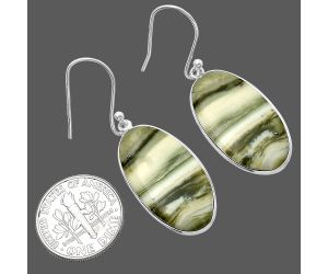 Natural Serpentine Earrings SDE79313 E-1001, 13x25 mm