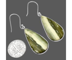 Natural Serpentine Earrings SDE79314 E-1001, 15x30 mm